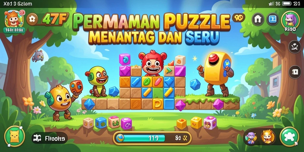 Tangkapan layar dari permainan Puzzle 47F yang menantang.