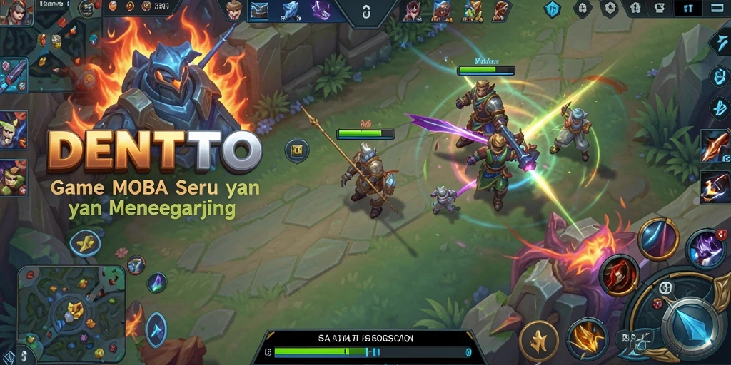 Screenshot gameplay DENTOTO menampilkan aksi pertempuran yang seru.