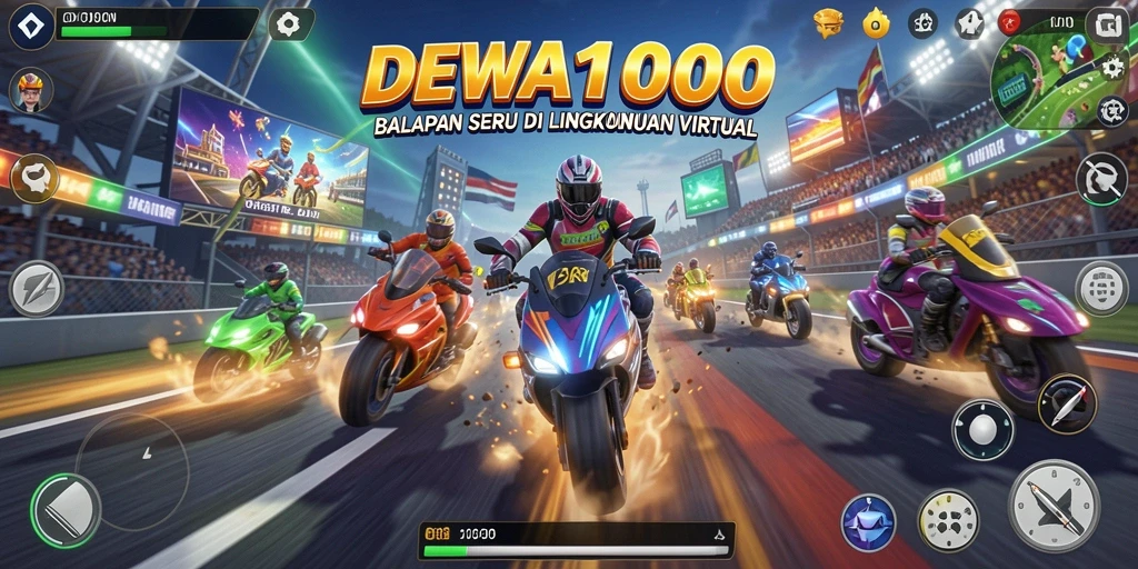 Tampilan screenshot gameplay balapan dengan grafik yang memukau.