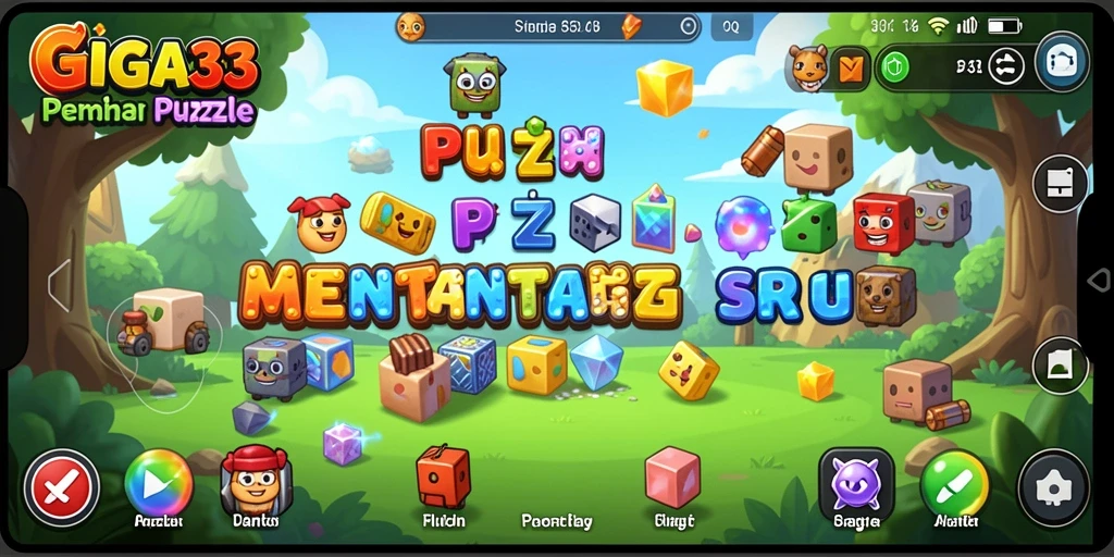 Tampilan menarik dari gameplay Puzzle GIGA33 yang menantang.