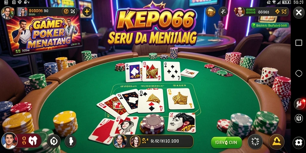 Tampilan screenshot utama KEPO66 menunjukkan aksi poker yang seru.