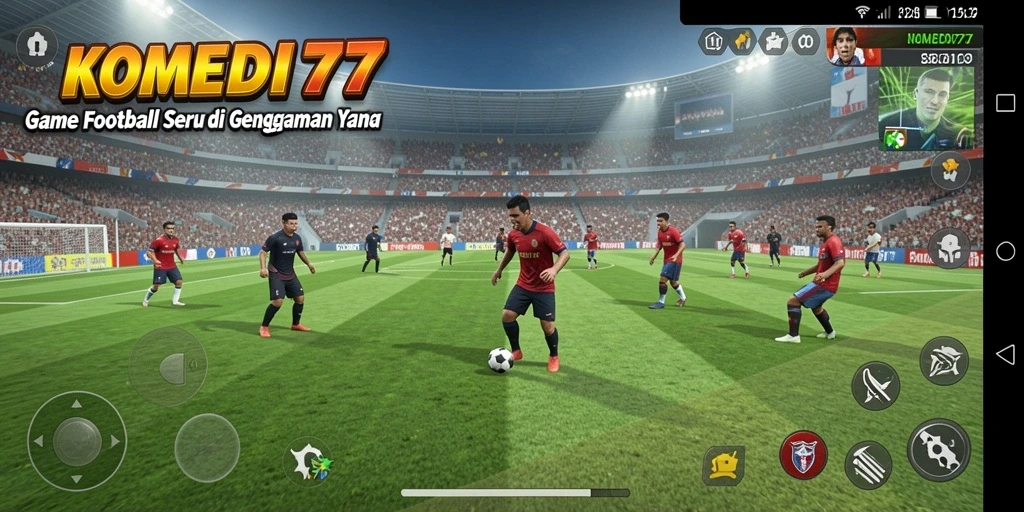 Gambaran menarik dari aksi gameplay Football di KOMEDI77.