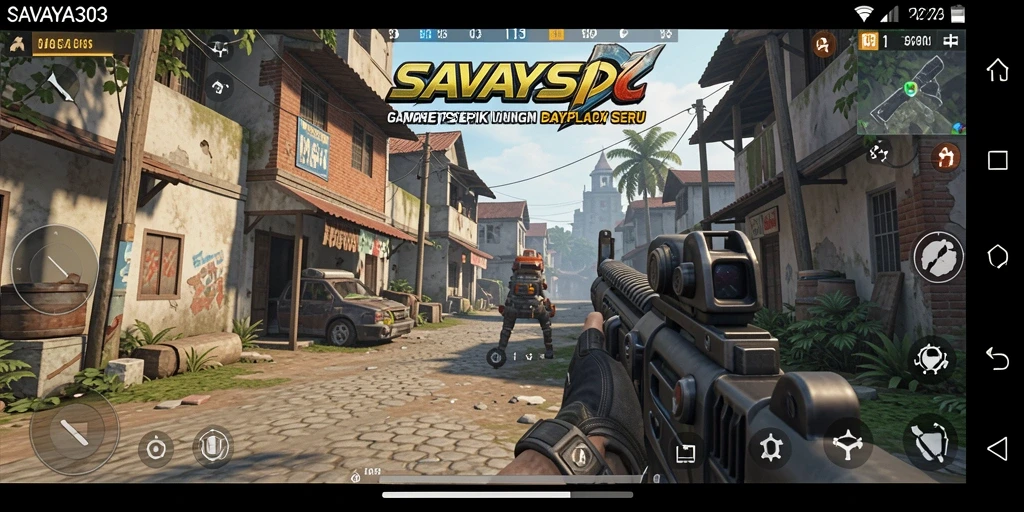 Screenshot utama SAVAYA303 menampilkan aksi seru dalam permainan TPS.