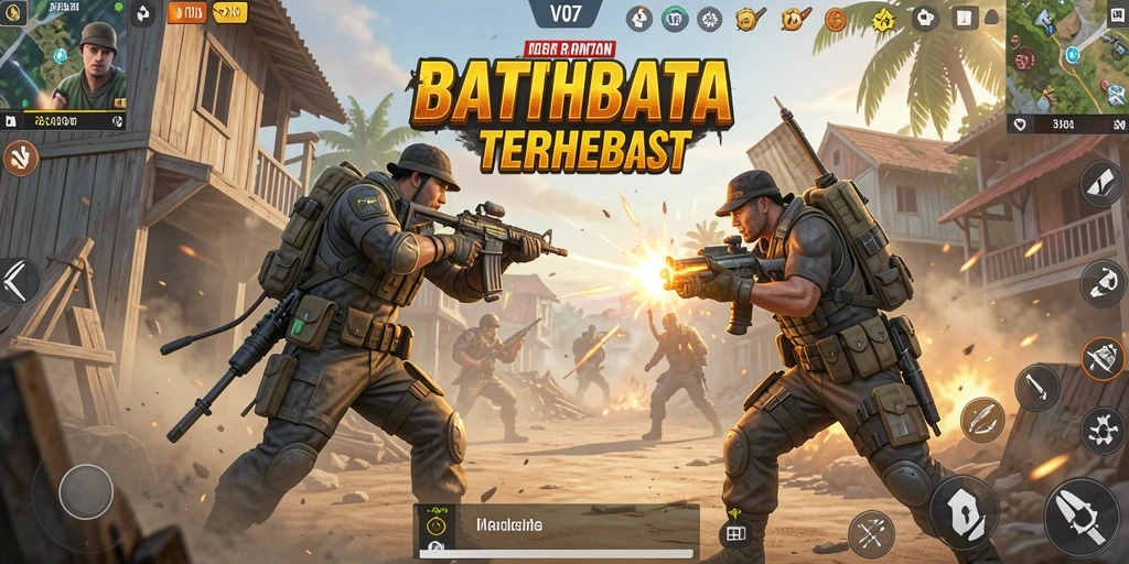 Tampilan gameplay seru dari V07 dalam pertarungan Battle Royale.