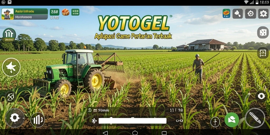 Tangkapan layar gameplay YOTOGEL menunjukkan suasana pertanian yang cerah dan penuh warna.