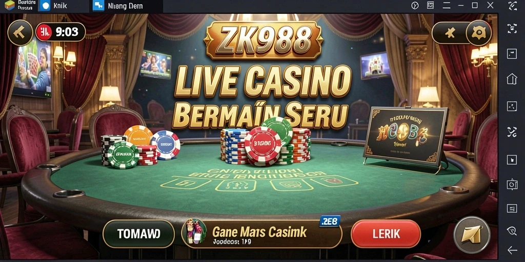 Tampilan gameplay seru dari ZK988 di Live Casino.